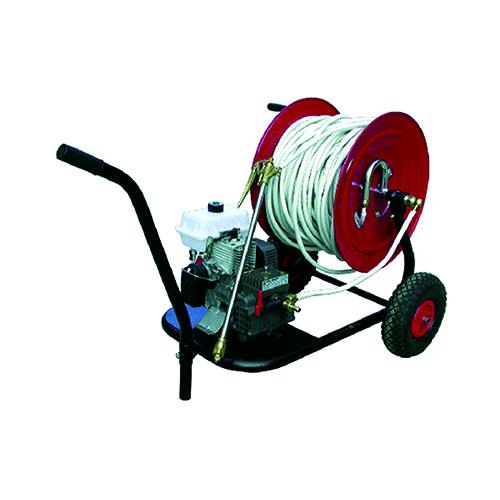 Motopompa Irroratrice  Hp 2 Motore A 2 Tempi. Con Carrello Avvolgitubo, Mt. 100