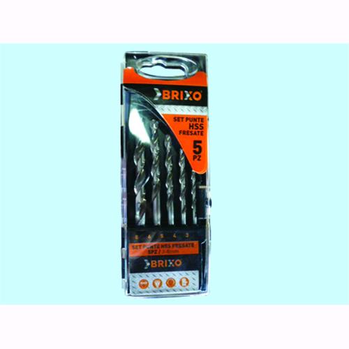 SET PUNTE BRIXO HSS FRESATE 3-8MM PZ.5