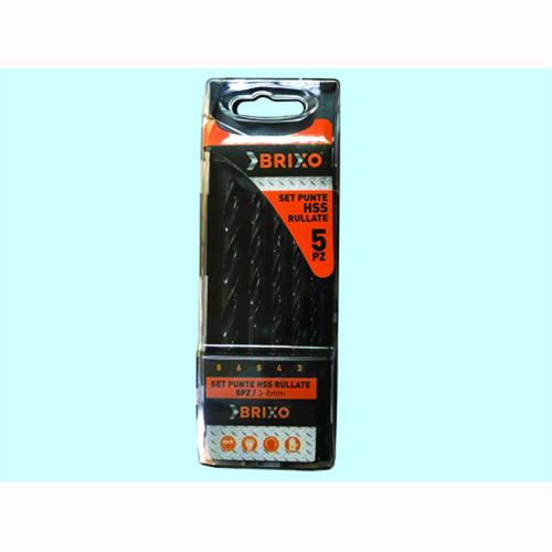 SET PUNTE BRIXO HSS RULLATE 3-8MM PZ.5