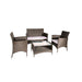 SET GIARDINO IN POLYRATTAN 'MENELAO'  colore marrone/ecru