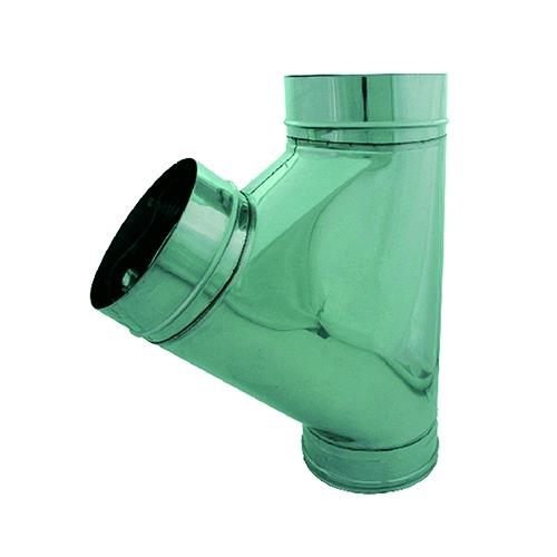 RACCORDO TUBO A 'Y' IN ACCIAIO INOX 135°  ø cm 20