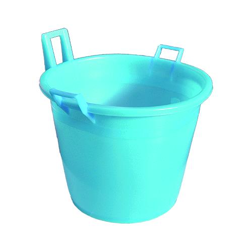 Mastello Casalingo 3 Manici  Ø 50 Cm - 45 Lt - In Polipropilene Azzurro