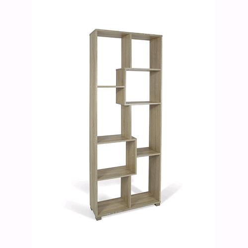 Libreria in legno Colore Rovere 70x24x178H cm Scaffale Mobiletto 8 Ripiani ART.114R