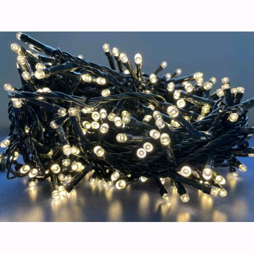Serie Luci Natale 180 Led Bianco Ghiaccio Giochi Luce 11 mt Uso Esterno D1966