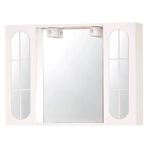 SPECCHIERA DA BAGNO PENSILE DOPPIO 'OLTEA' cm 77 x 16 x h.57 - laccato bianco