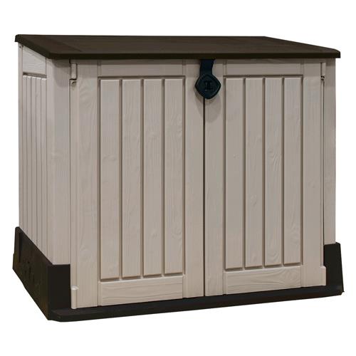 BAULE PORTA ATTREZZI DA ESTERNO 'MIDI' cm.130 x 74 x H.110 - beige/marrone