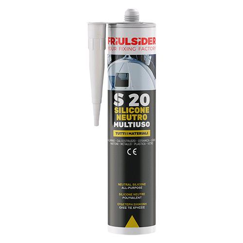 SILICONE NEUTRO MULTIUSO 'S20' 'S2001' ml 310 - bianco RAL9010