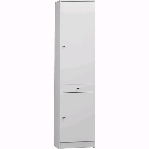MOBILE COLONA 452TL IN LEGNO LACCATO BIANCO 2 ANTE + 1 CASSETTO  CM.46X34X183H