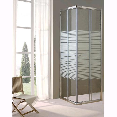 BOX DOCCIA IN CRISTALLO TRASPARENTE/SERIGRAFATO MM.6 CM.70X90x185H mod.LUSSO