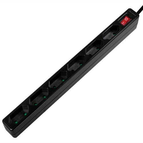 Logilink Multipresa 6 Posti Design Salvaspazio Nero