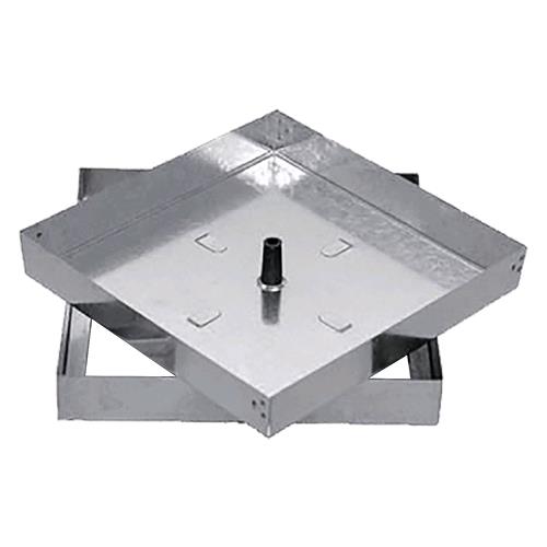 SIGILLO PORTAPAVIMENTO ZINCATO cm 23 x 23 - luce cm 19 x 19