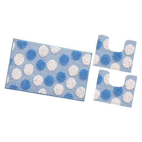 TAPPETO BAGNO 'IOS' set 3 pezzi - azzurro