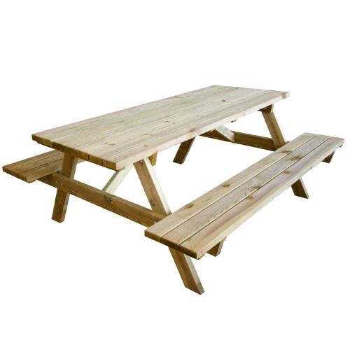 Tavolo Picnic in Legno impregnato con panche da Giardino 180x120x70 cm