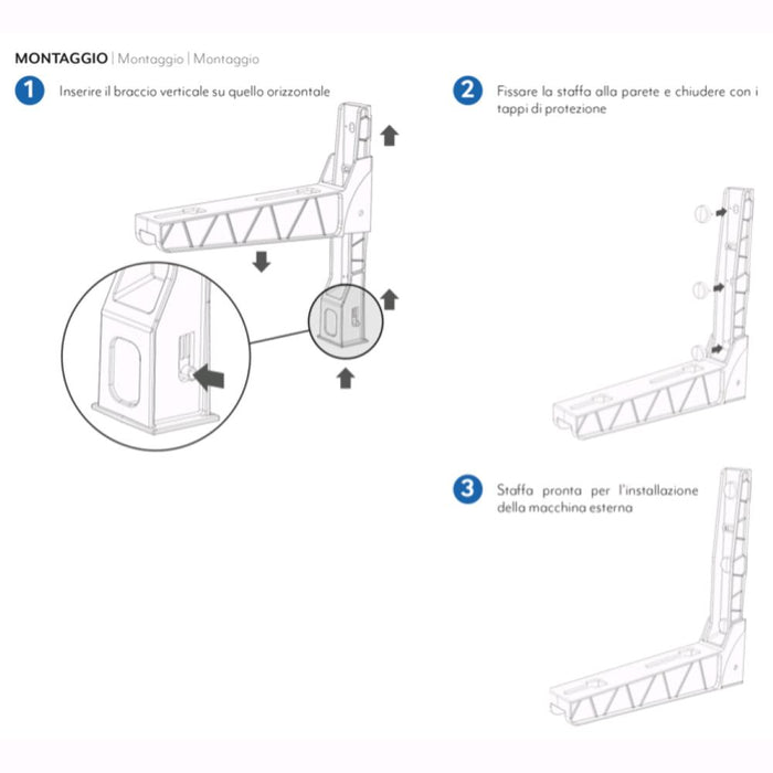 Staffe per condizionatori in Poliammide ad innesto rapido 450×450 mm fino a 110 Kg
