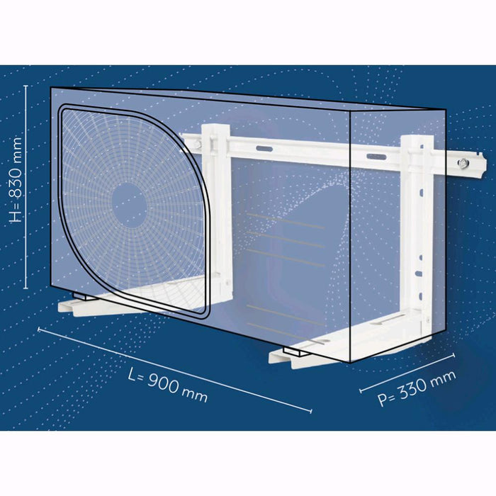 Staffe Regolabile per condizionatori in Acciaio Zincato 450x400x800 mm fino a 70 Kg