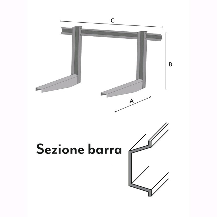 Staffe Regolabile per condizionatori in Acciaio Zincato 450x400x800 mm fino a 70 Kg