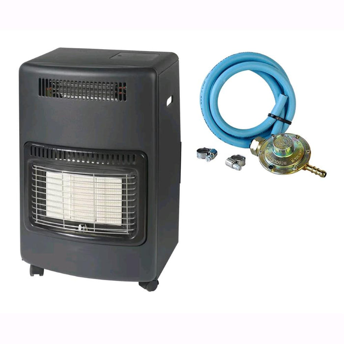 Stufa a Gas Infrarossi VENTILATA fino a 4,1 Kw Antiribaltamento + Regolatore GAS