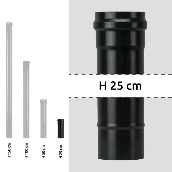 Tubo per Stufa a Pellet Acciaio rivestito con smalto porcellanato 25H cm 8 Ø cm - PNL802