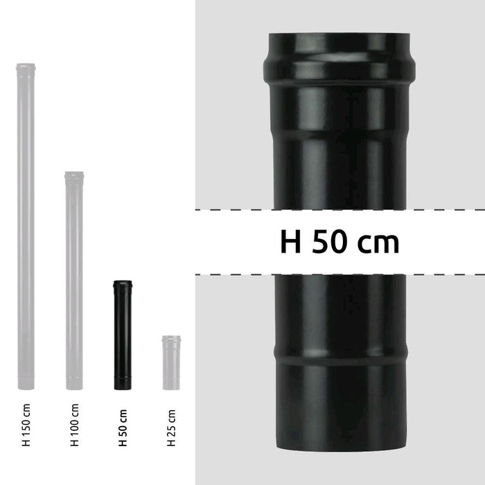 Tubo per Stufa a Pellet Acciaio rivestito con smalto porcellanato 50H cm 10 Ø cm - PNL1001