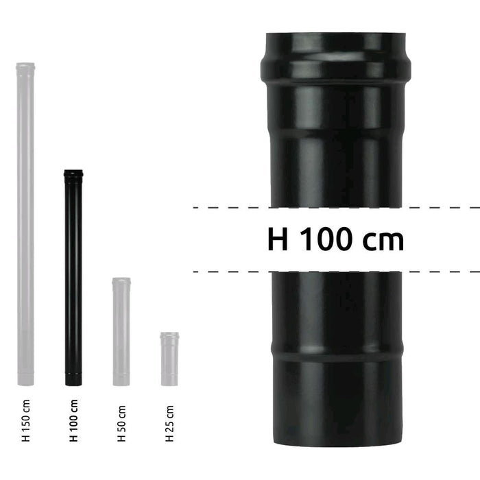 Tubo per Stufa a Pellet Acciaio rivestito con smalto porcellanato 100H cm 8 Ø cm - PNL800