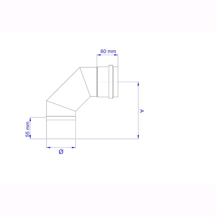 Gomito 90° per Stufa a Pellet Acciaio rivestito con smalto porcellanato 8 Ø cm - PN803